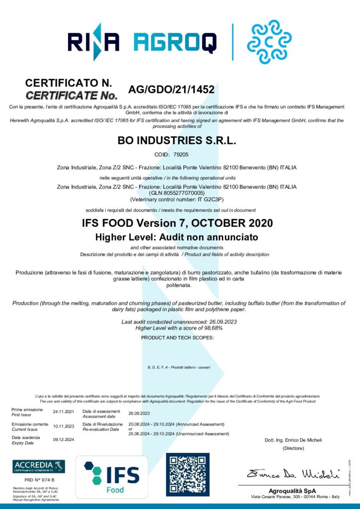 Certificato IFS (09 12 2024)